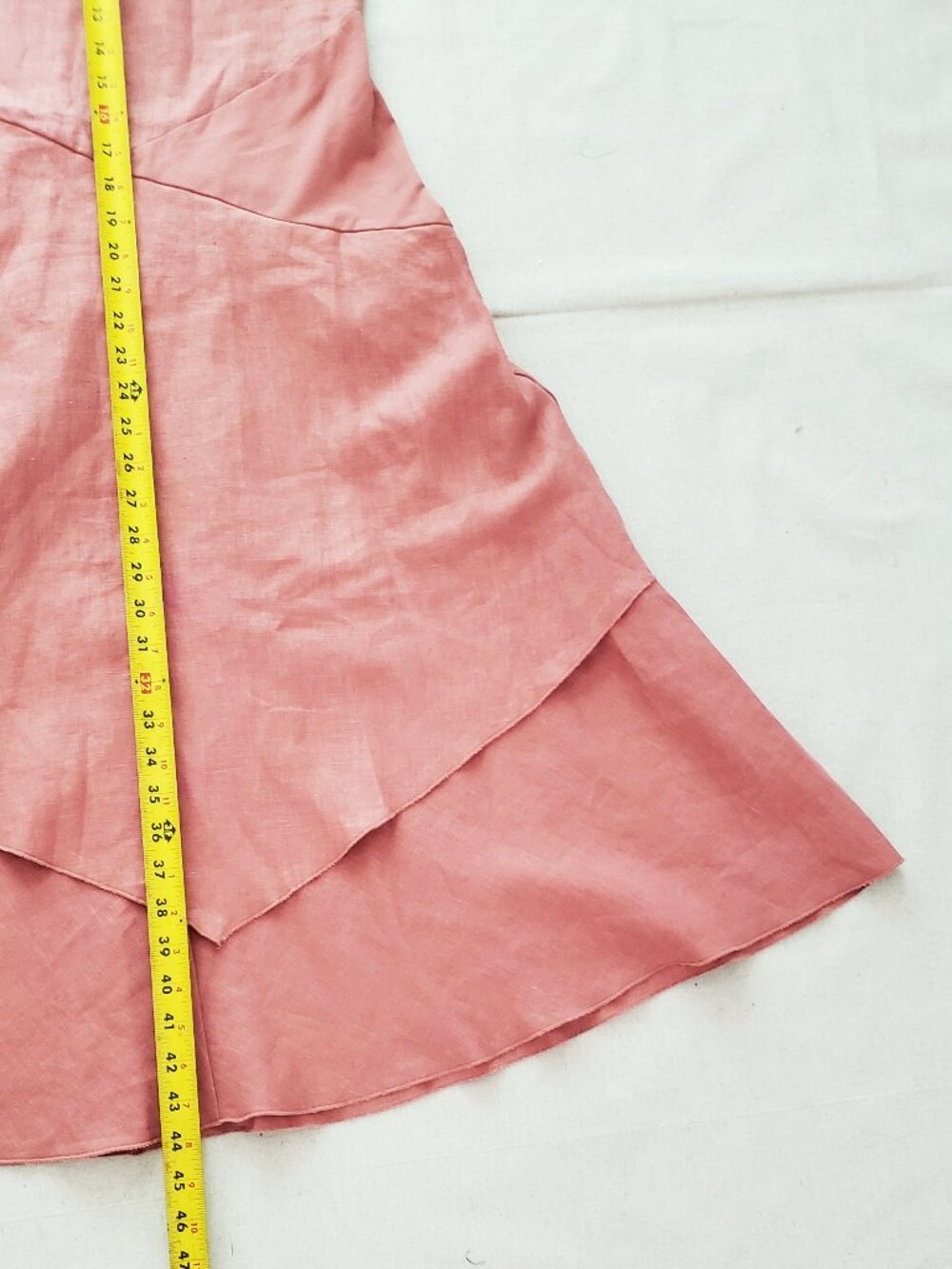 Sundance Women Sz S Dress 100% Linen Asymmetrical Layered Sleeveless Blush Pink - Picture 5 of 12